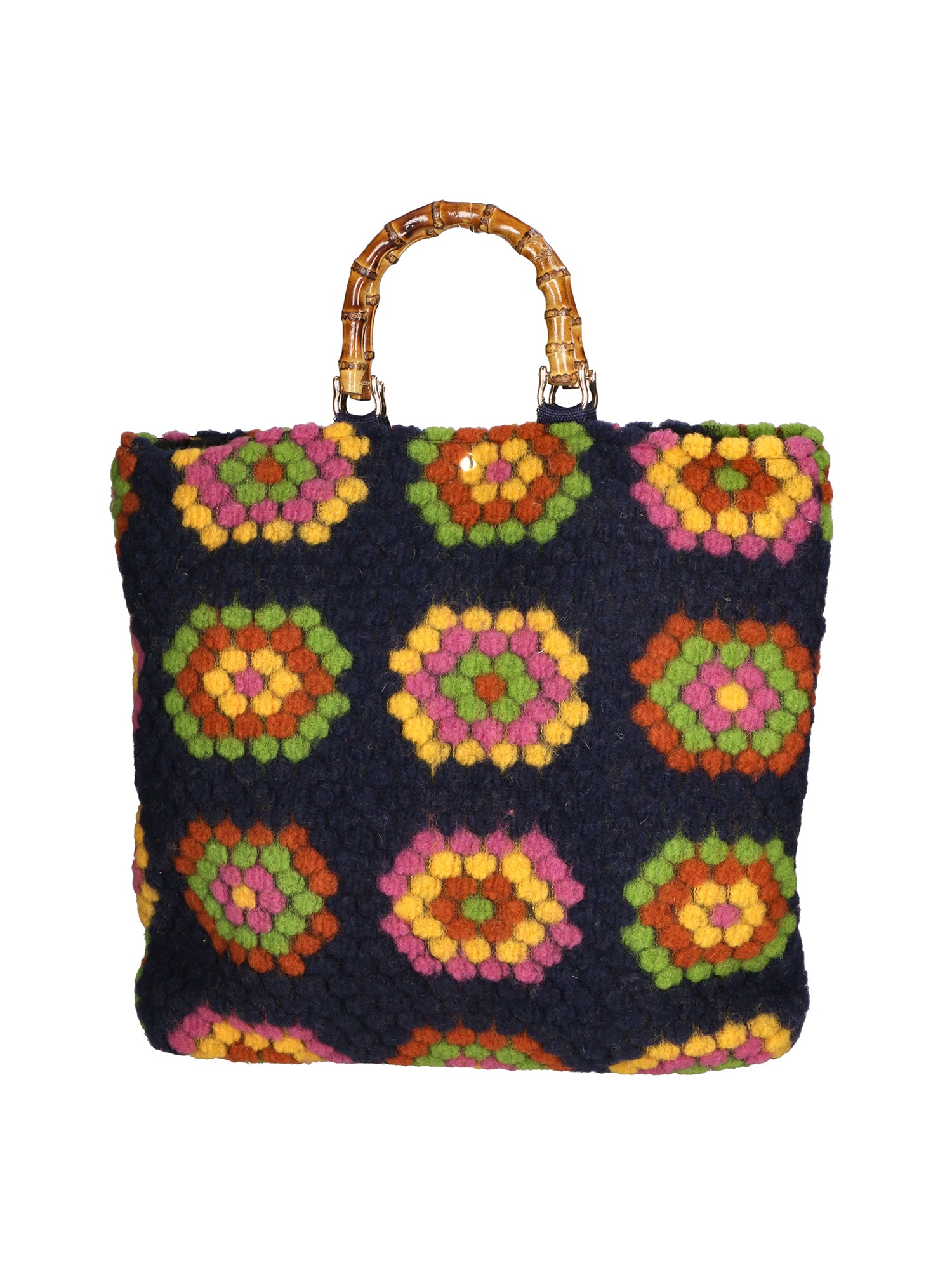 Luana Borsa a mano da donna Lana e vera pelle 04466-NERO Gave Lux