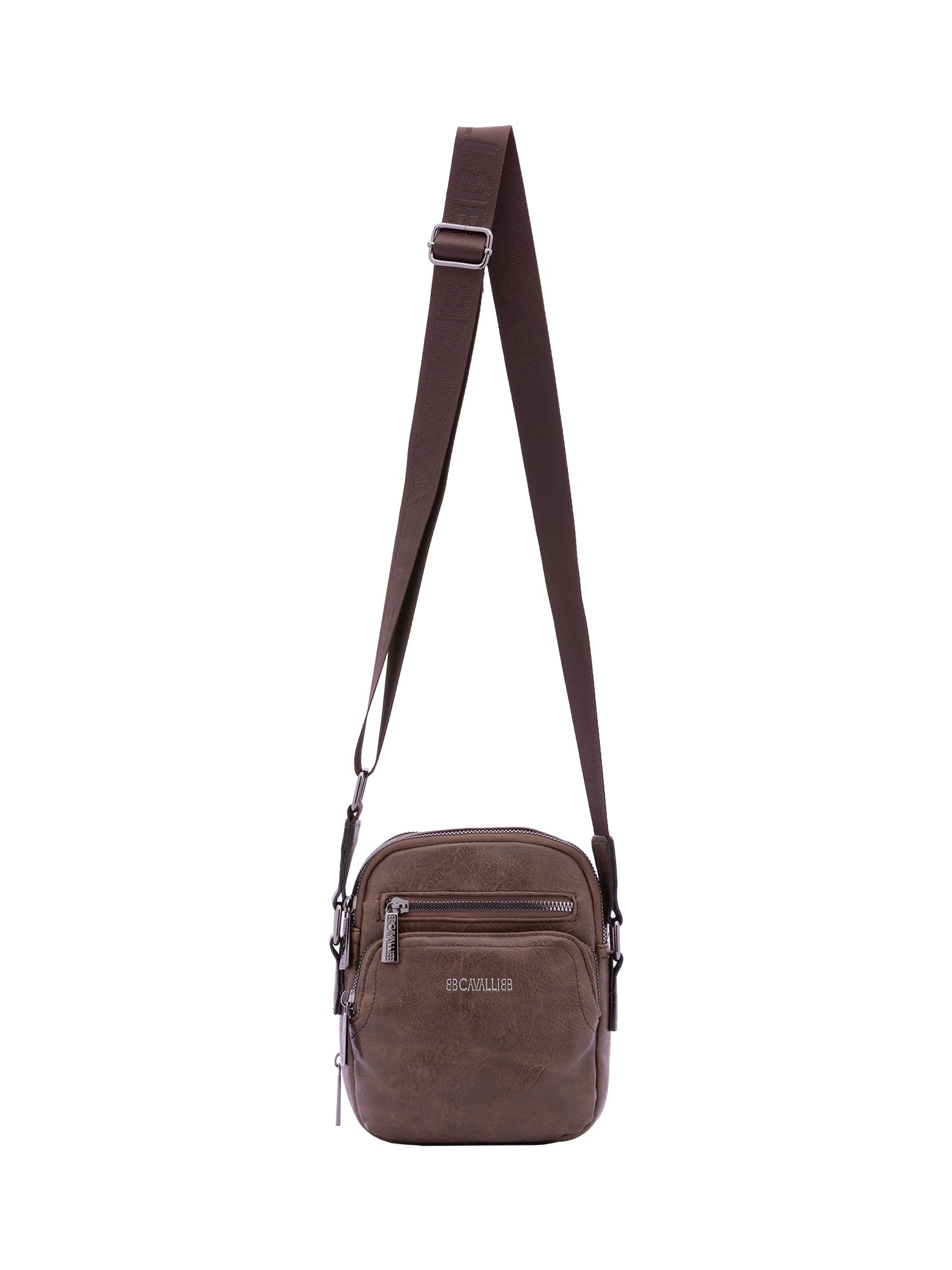 Borsa a tracolla da uomo Ecopelle BC1192-CAFFE' B Cavalli