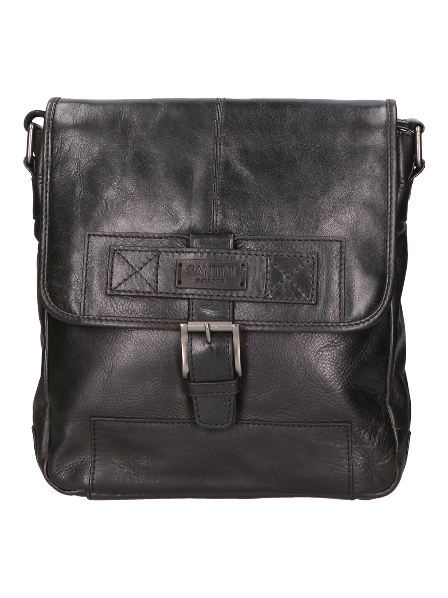 Borsa a tracolla unisex vera pelle 100% pelle SN5861547-BLACK Santini Firenze