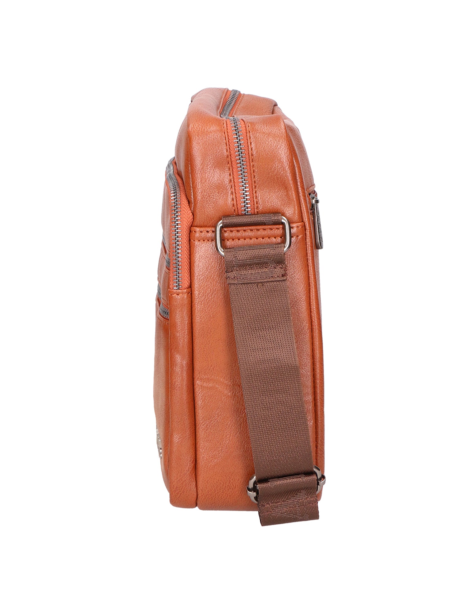 Borsa a tracolla uomo 100% pelle PU PCL3103-BROWN Northampton Polo Club