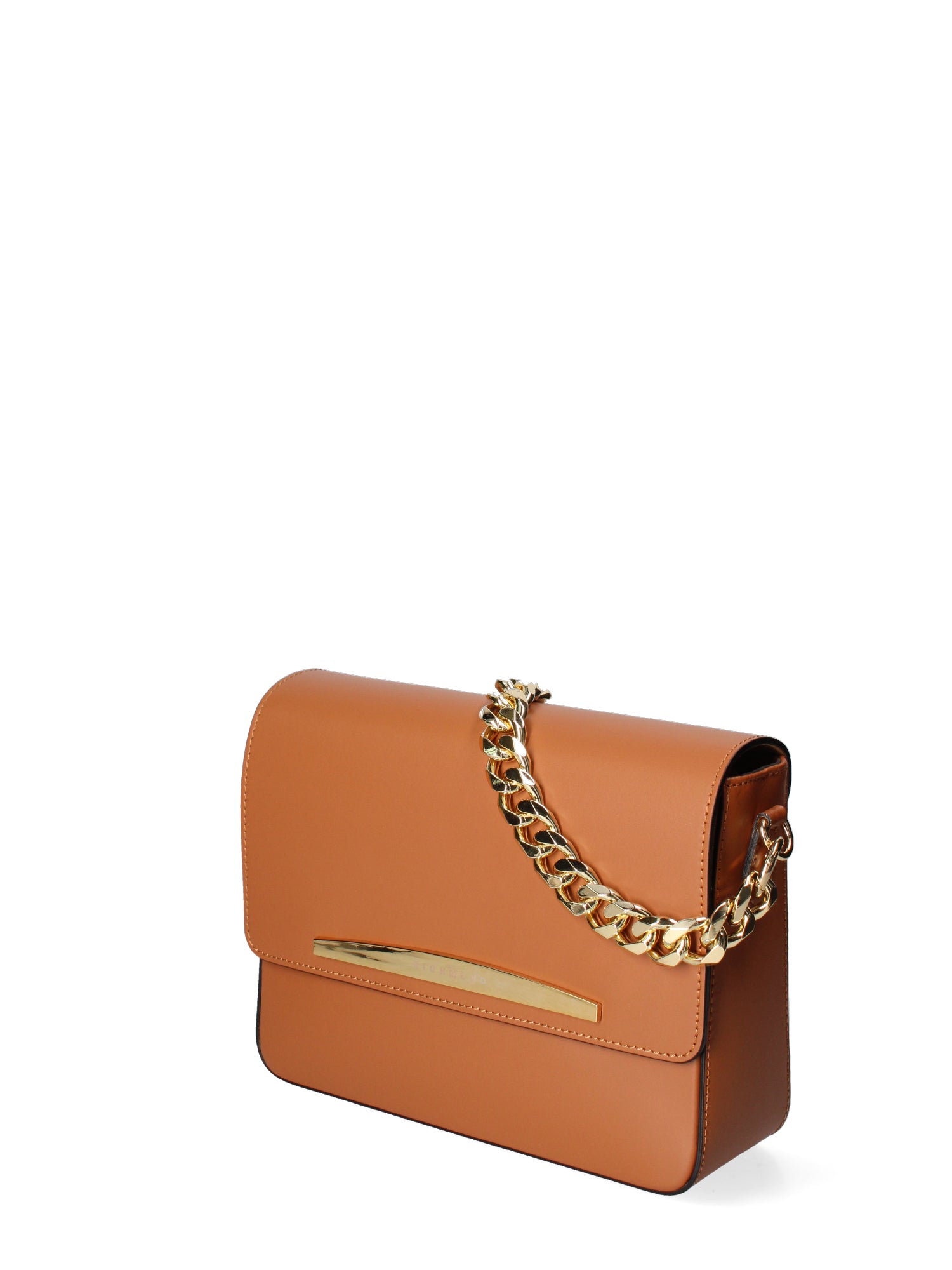 Borsa a tracolla da donna Vera pelle ruga JR-W-1126RU-CUOIO-GOLD John Richmond