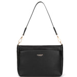 Borsa a spalla da donna 100% pelle vegana PU 703-1PT-BLACK Diana&co