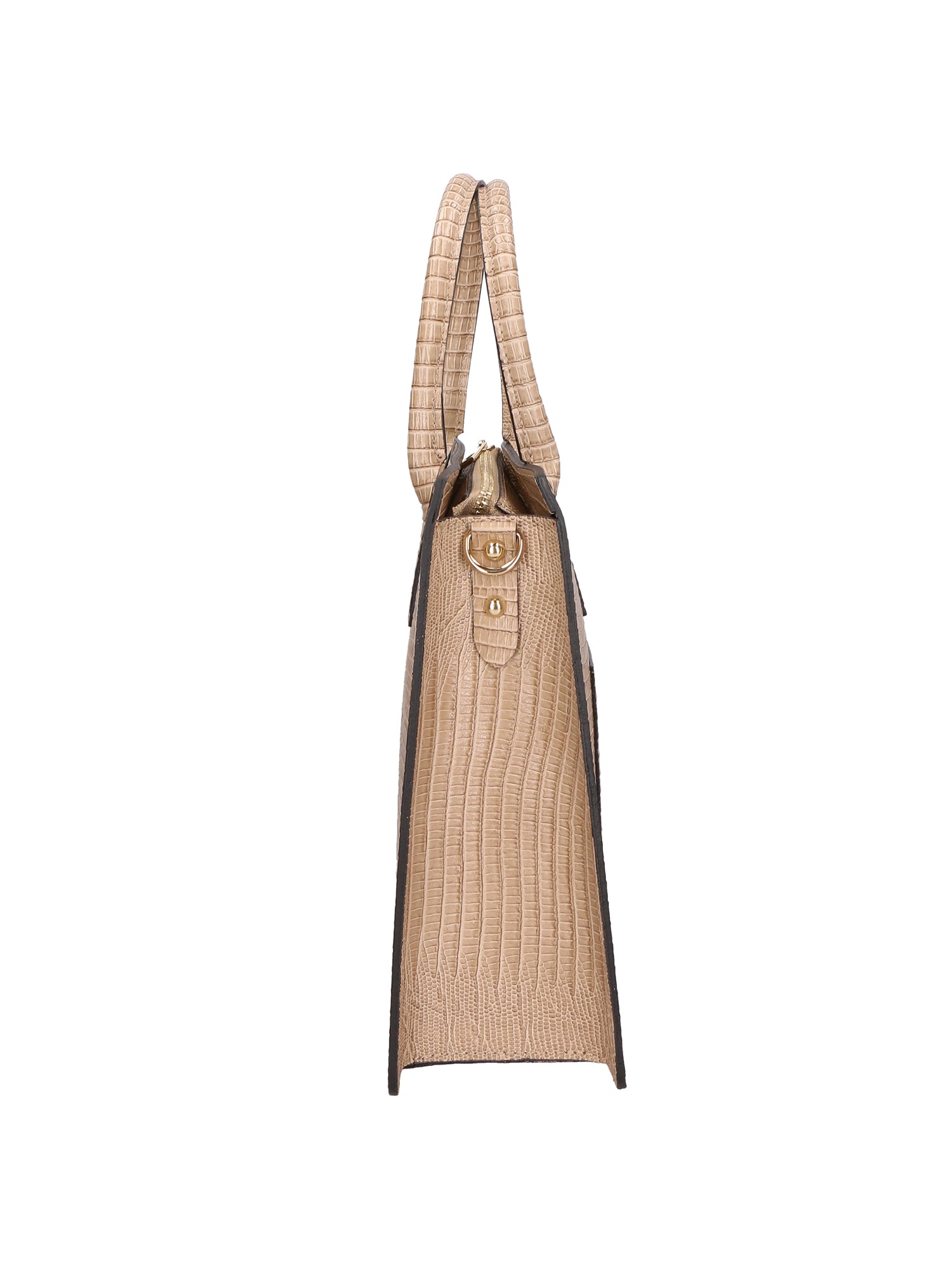 Giulia Borsa a mano da donna Vera pelle effetto cocco 468W-LU05 TAUPE CHIARO Viola Castellani