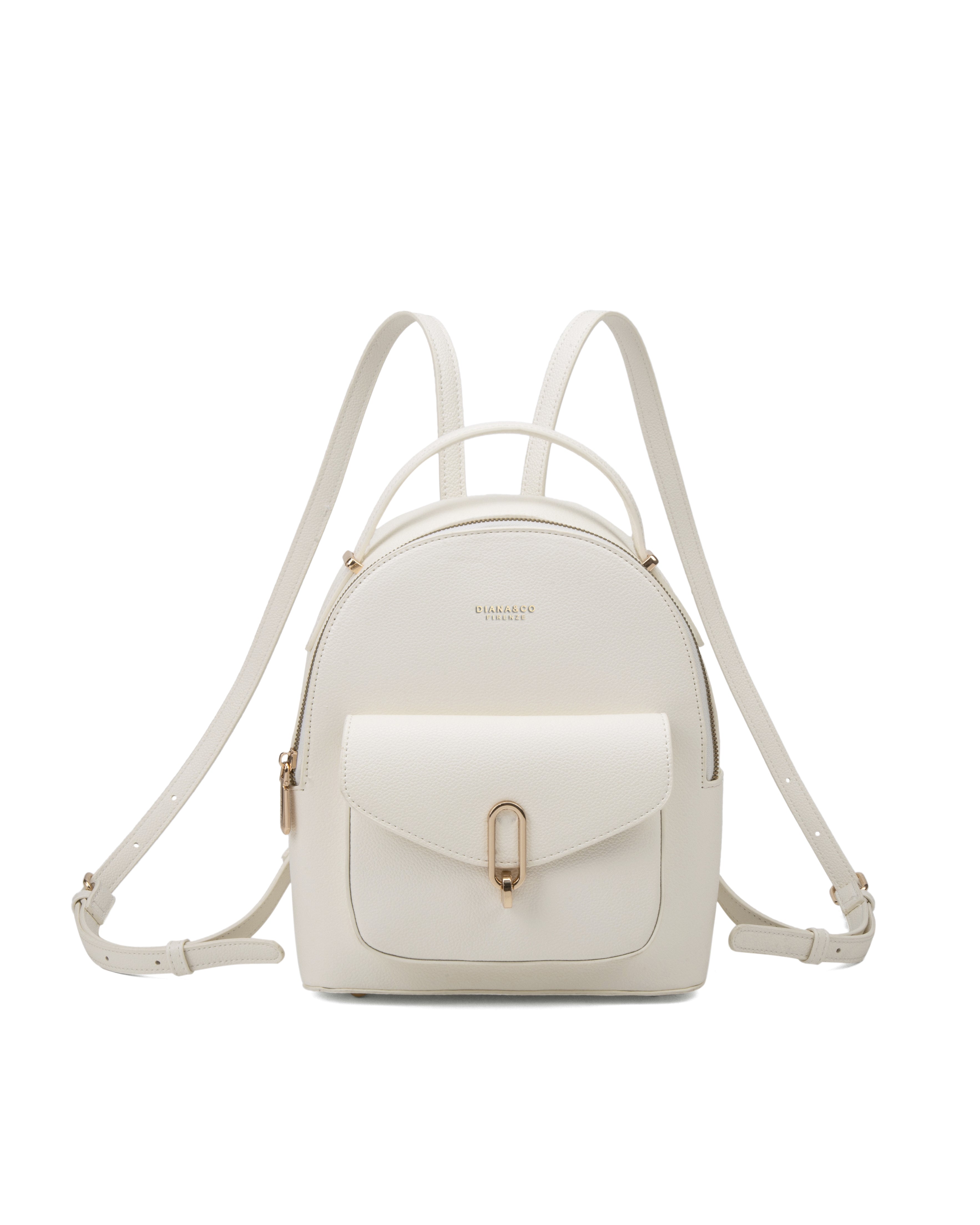 Zaino da donna in pelle vegana Casual 712-3PT-WHITE Diana&co