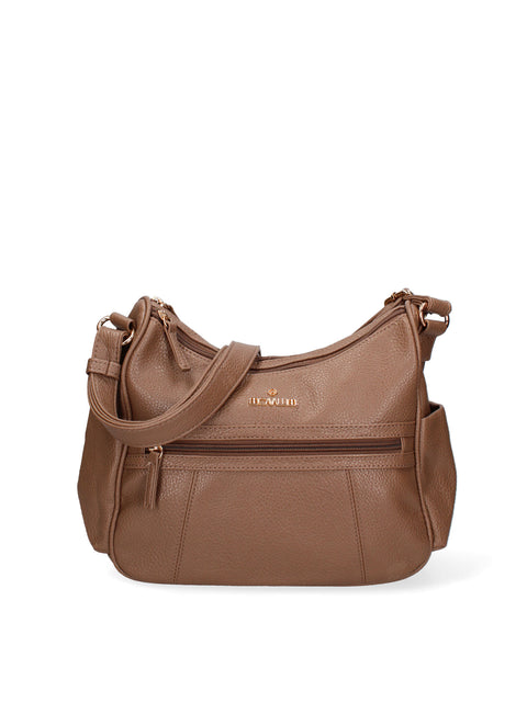 Borsa a tracolla da donna Ecopelle BC1383-TAUPE