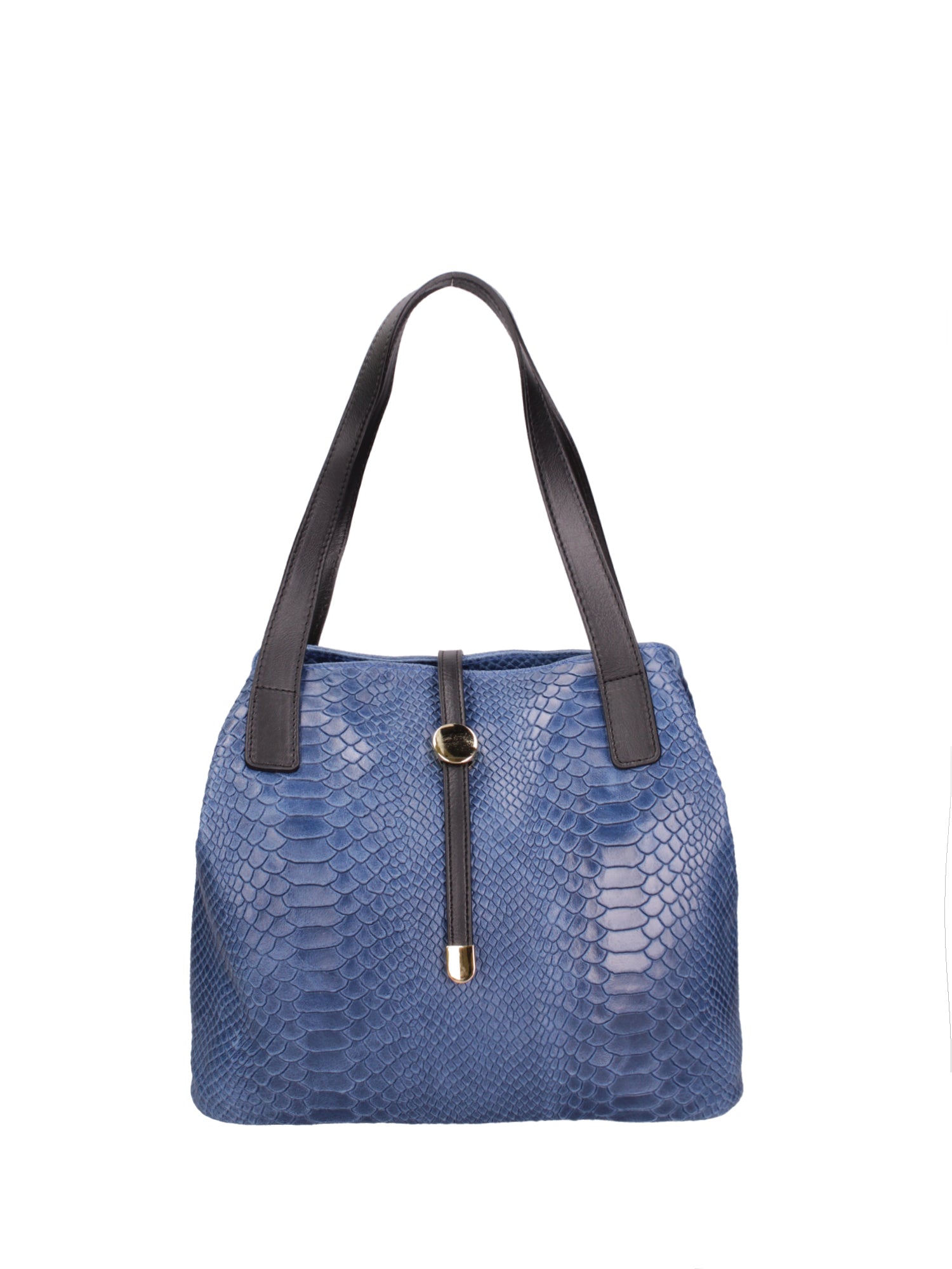 Clarissa Borsa a mano da donna Vera pelle 5276-012 BLU JEANS Gave Lux