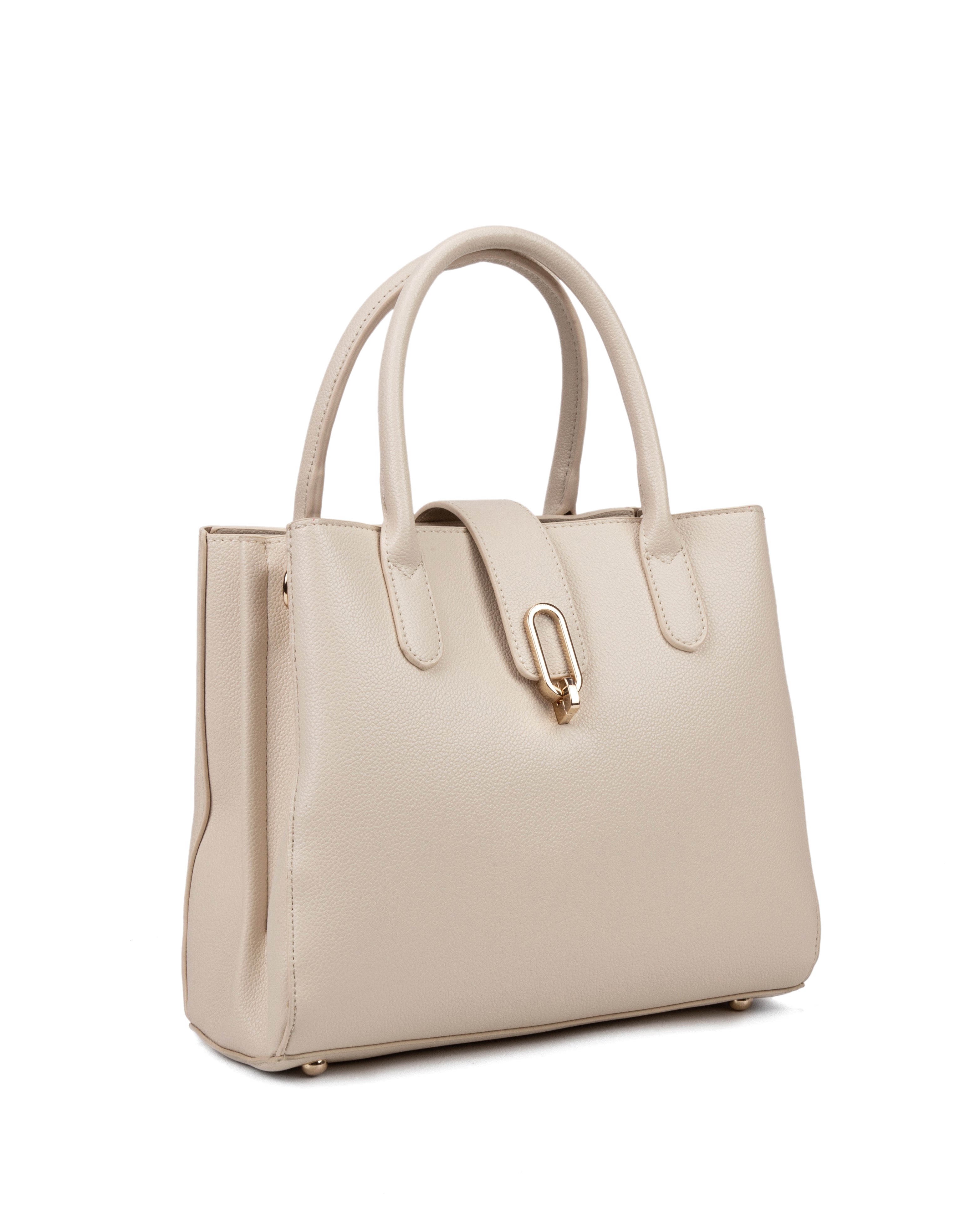 Borsa a mano da donna 100% pelle vegana PU 712-2PT-BEIGE Diana&co