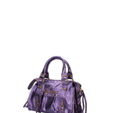 Solara Borsa a spalla da donna Vera pelle 06091 LM-L013 VIOLA Gave Lux