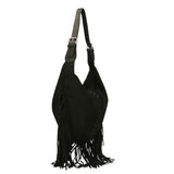 Zefira Borsa a spalla da donna Pelle Scamosciata 8630-NERO BLACK Gave Lux