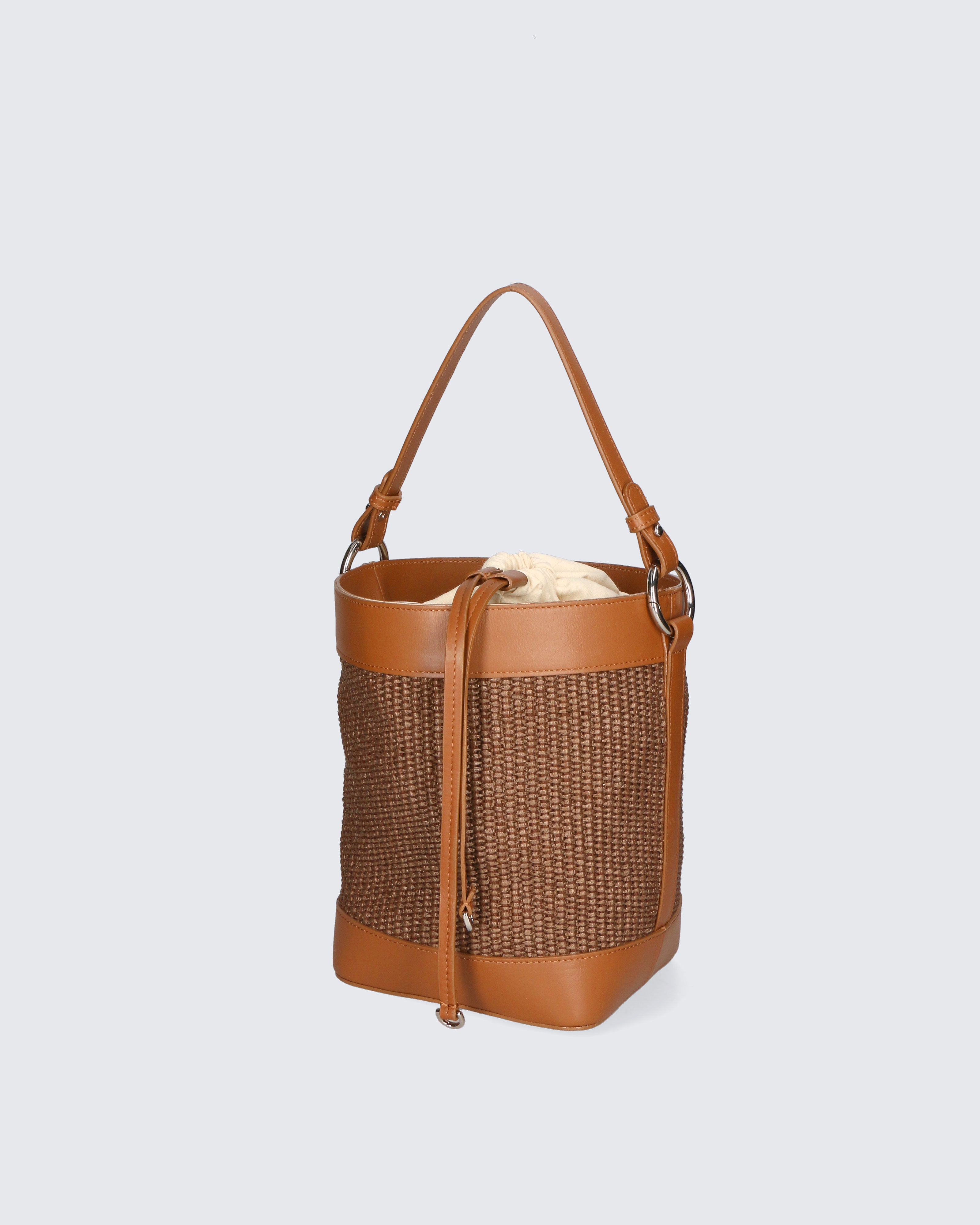 Lisbeth Borsa a secchiello da donna Misto pelle e tessuto 05165-141+S44 CUOIO Gave Lux