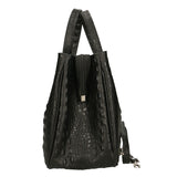 Ascoli Borsa a mano da donna Pelle stampata cocco 7718-NERO BLACK Gave Lux