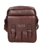 Borsa a tracolla uomo 100% PU Leather PCL3080-BROWN Northampton Polo Club