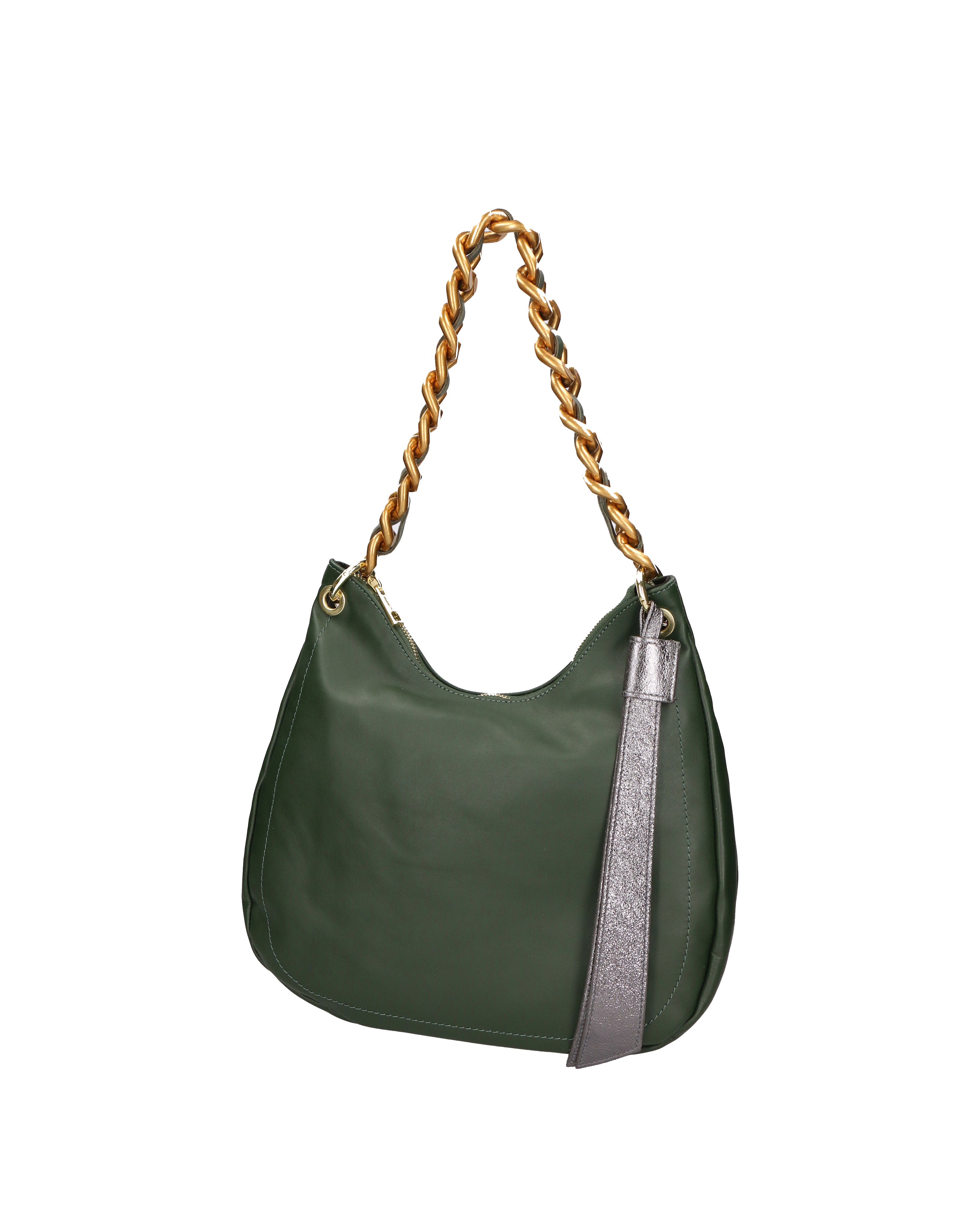 Artemisia Borsa a spalla da donna Vera pelle 05462-S14 VERDE SCURO+L020 FERRO Gave Lux