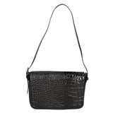 Azzurra Borsa a spalla da donna Vera pelle croco 05699-C28 NERO Gave Lux