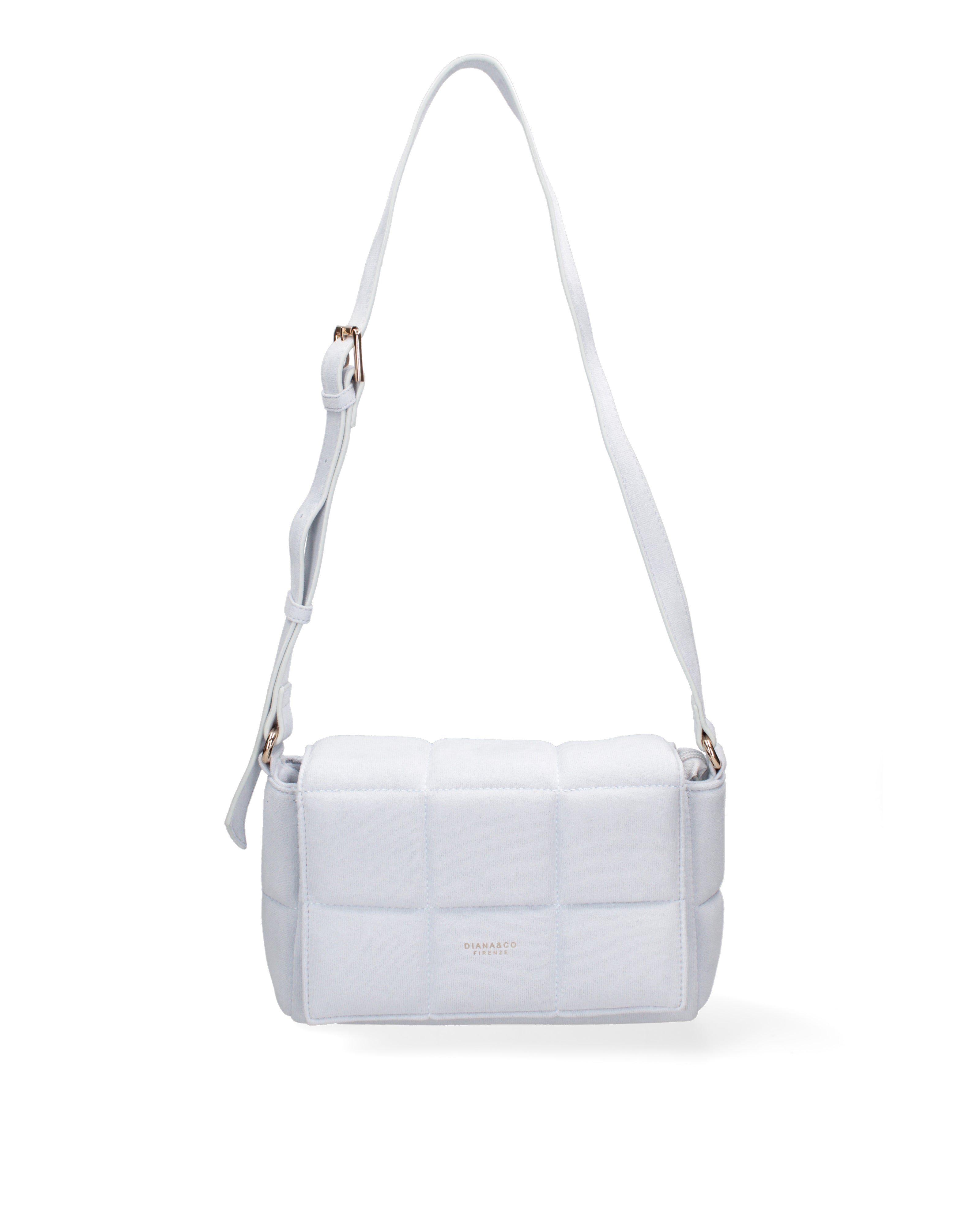 Borsa a spalla da donna Ecopelle DC3323-1-LIGHTBLUE Diana&co