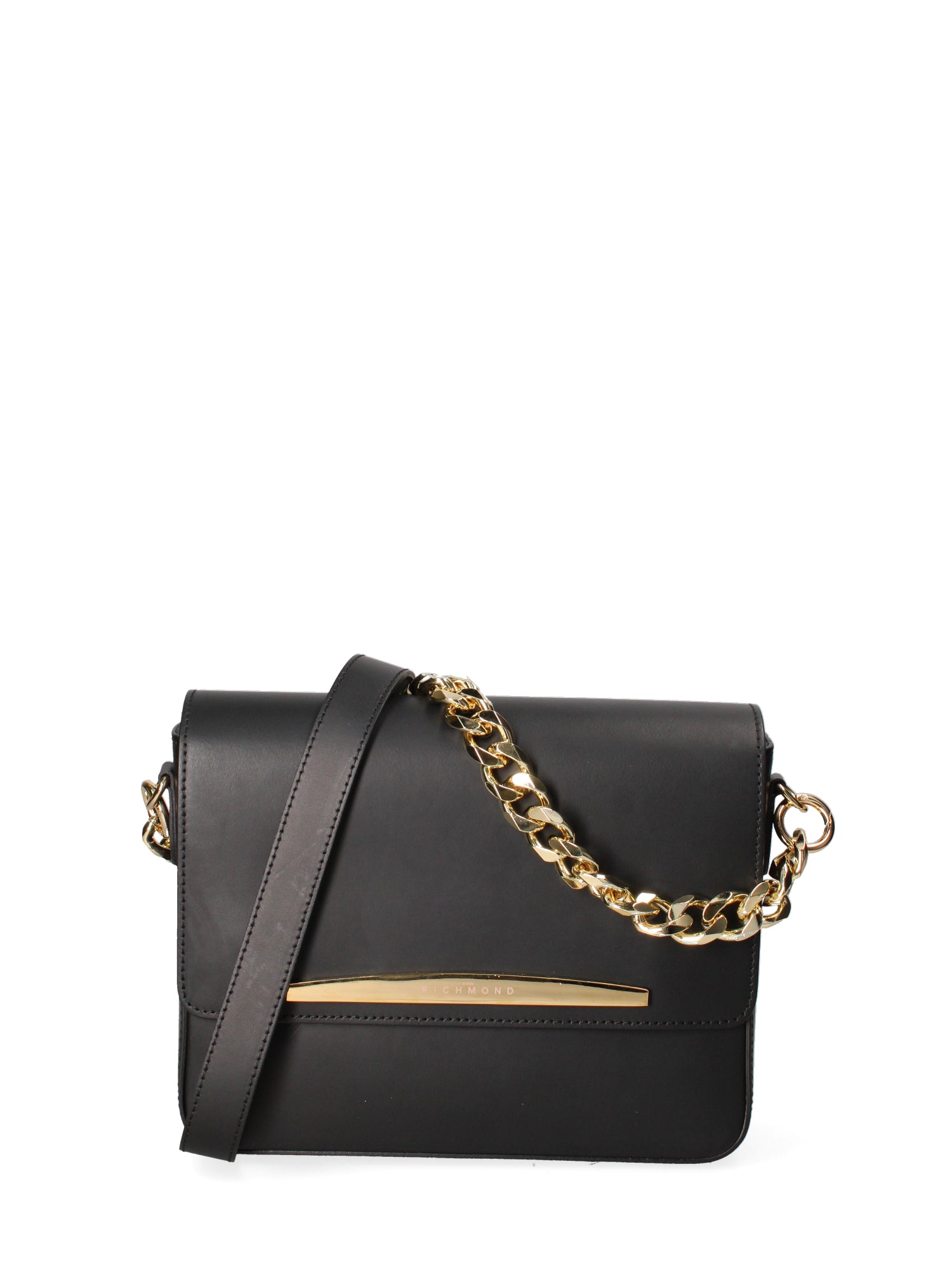 Borsa a tracolla da donna Vera pelle ruga JR-W-1126RU-BLACK-GOLD John Richmond