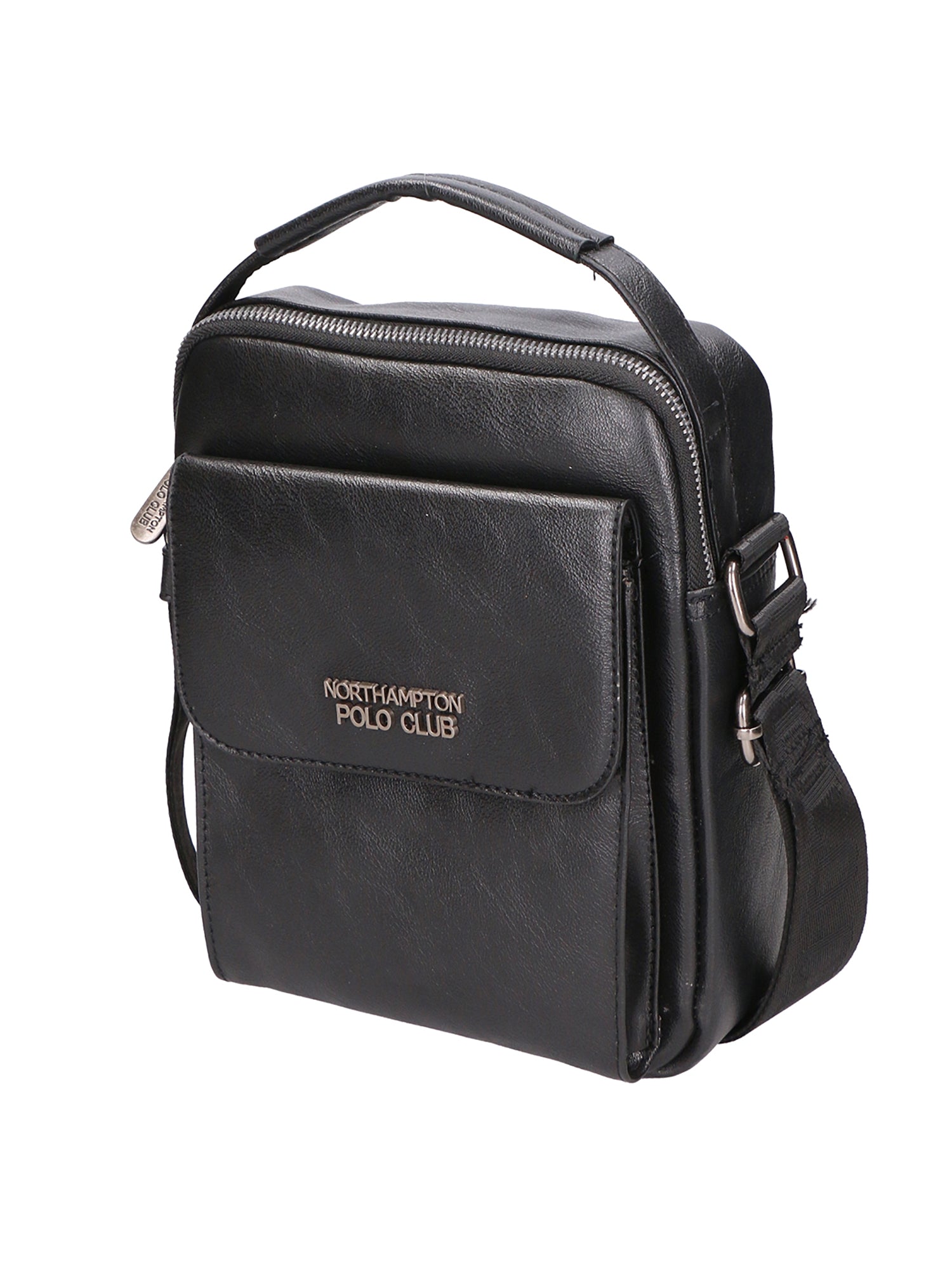 Borsa a tracolla uomo 100% pelle PU PCL3104-BLACK Northampton Polo Club