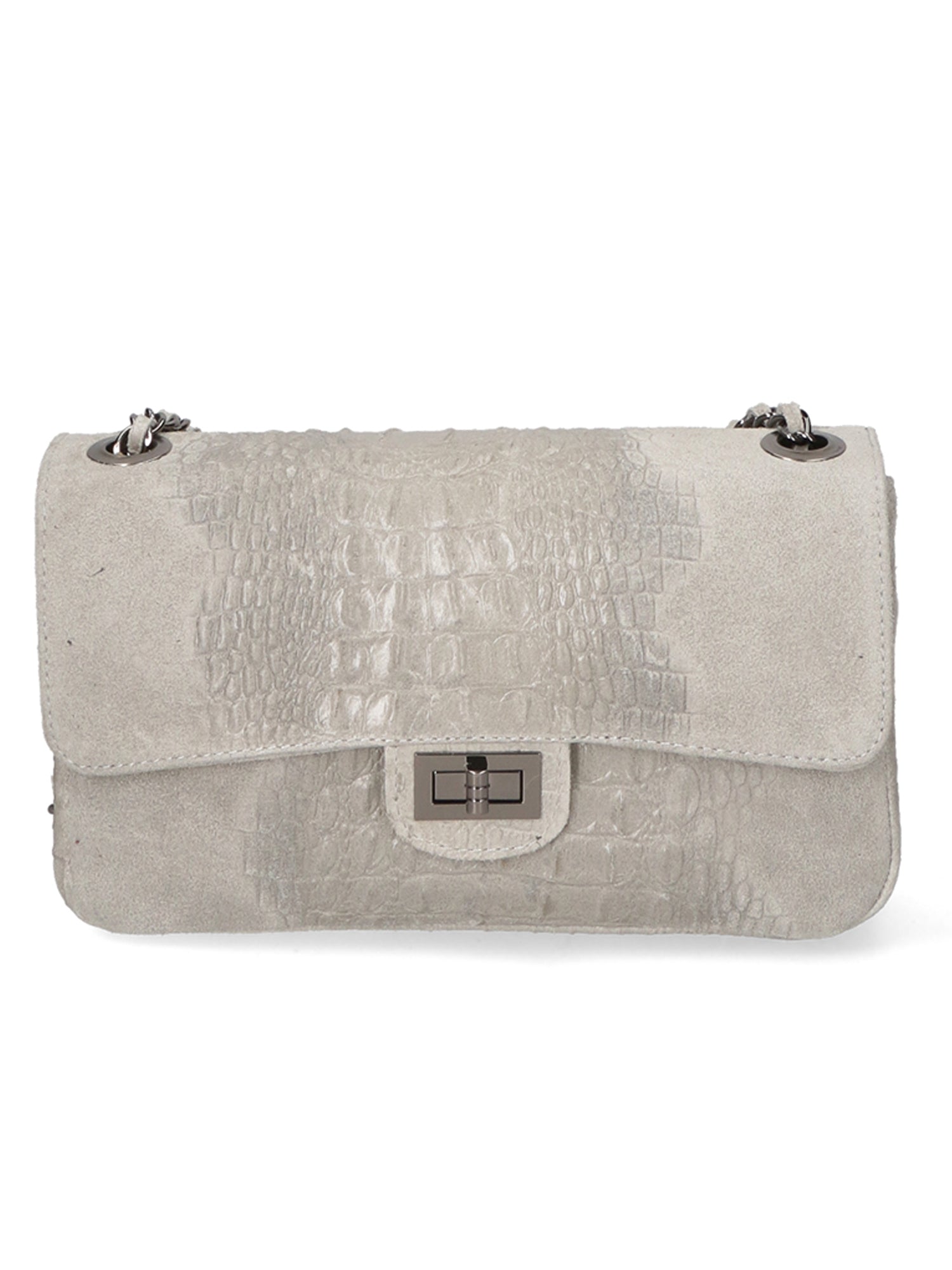 Edvige Borsa a spalla da donna Pelle Croco Stampata 80045-GRIGIO Gave Lux