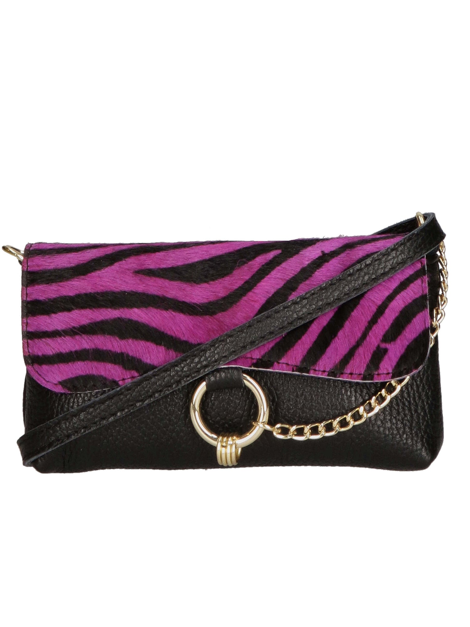 Safira Borsa a mano da donna Vera pelle 04760-ZEBRA FUXIA Gave Lux