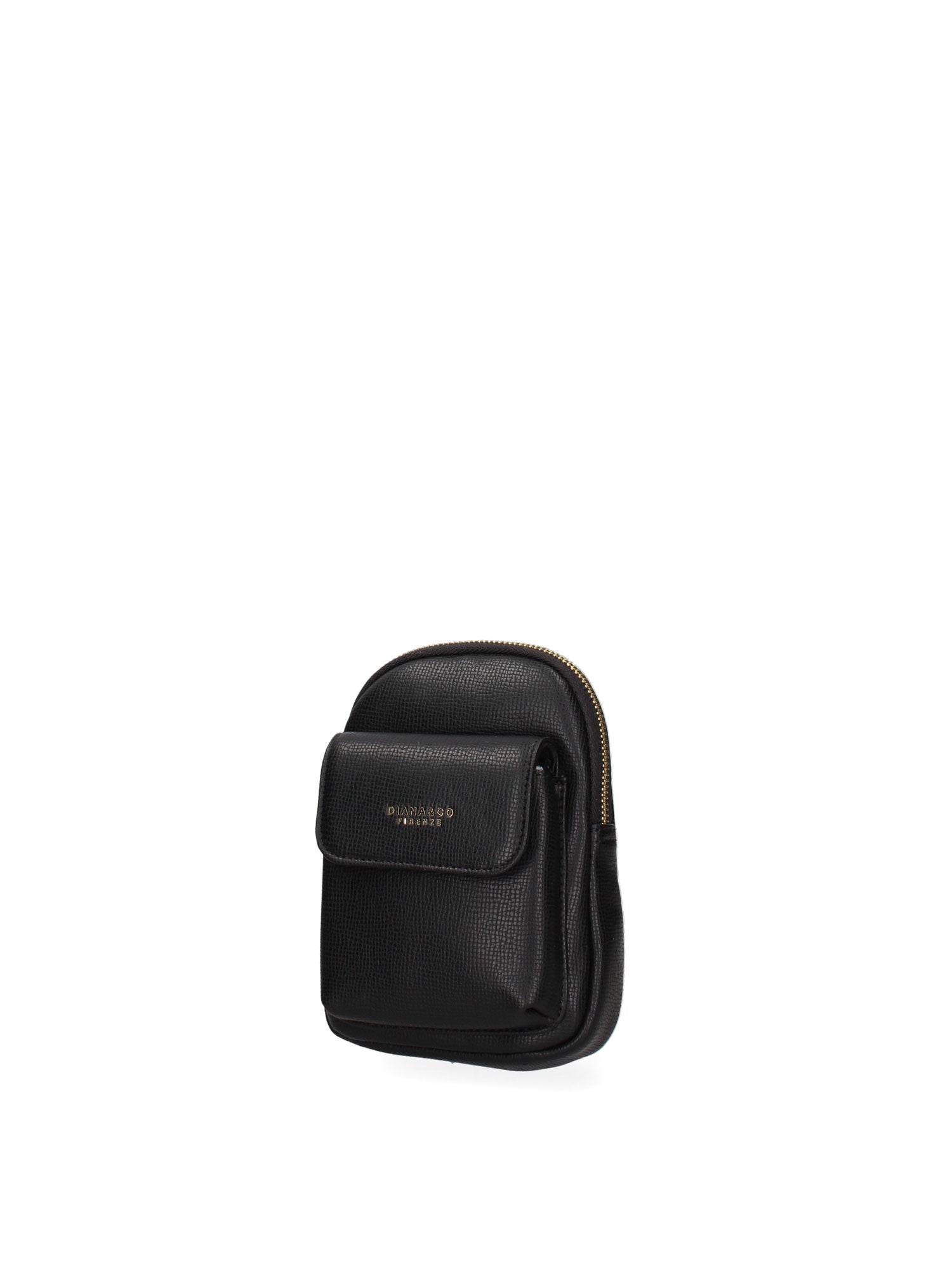 Borsa a tracolla donna Ecopelle e zip 601-1-BLACK Diana&co
