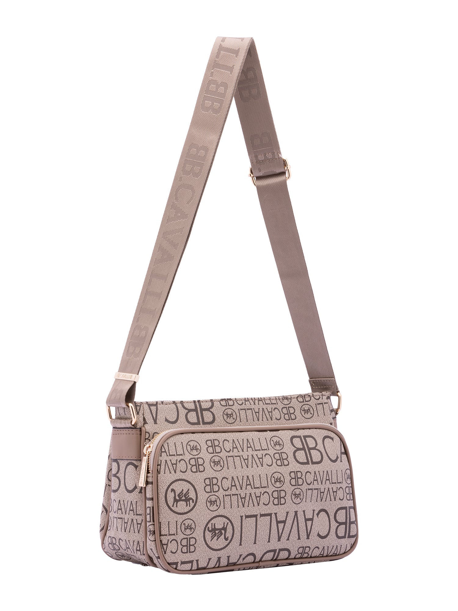 Borsa a tracolla da donna Ecopelle BC1438-KHAKI B Cavalli