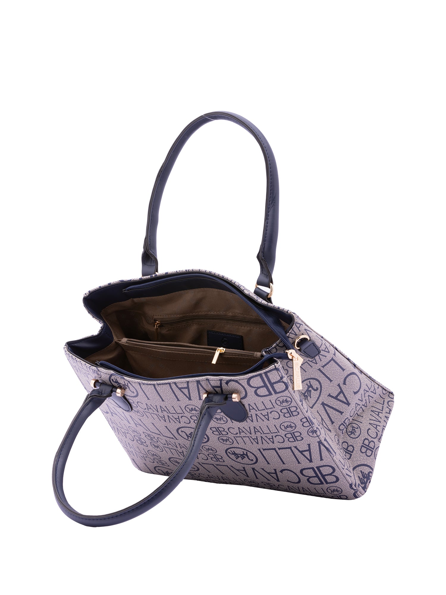 Borsa a mano da donna Ecopelle e poliestere BC1370-BLU B Cavalli
