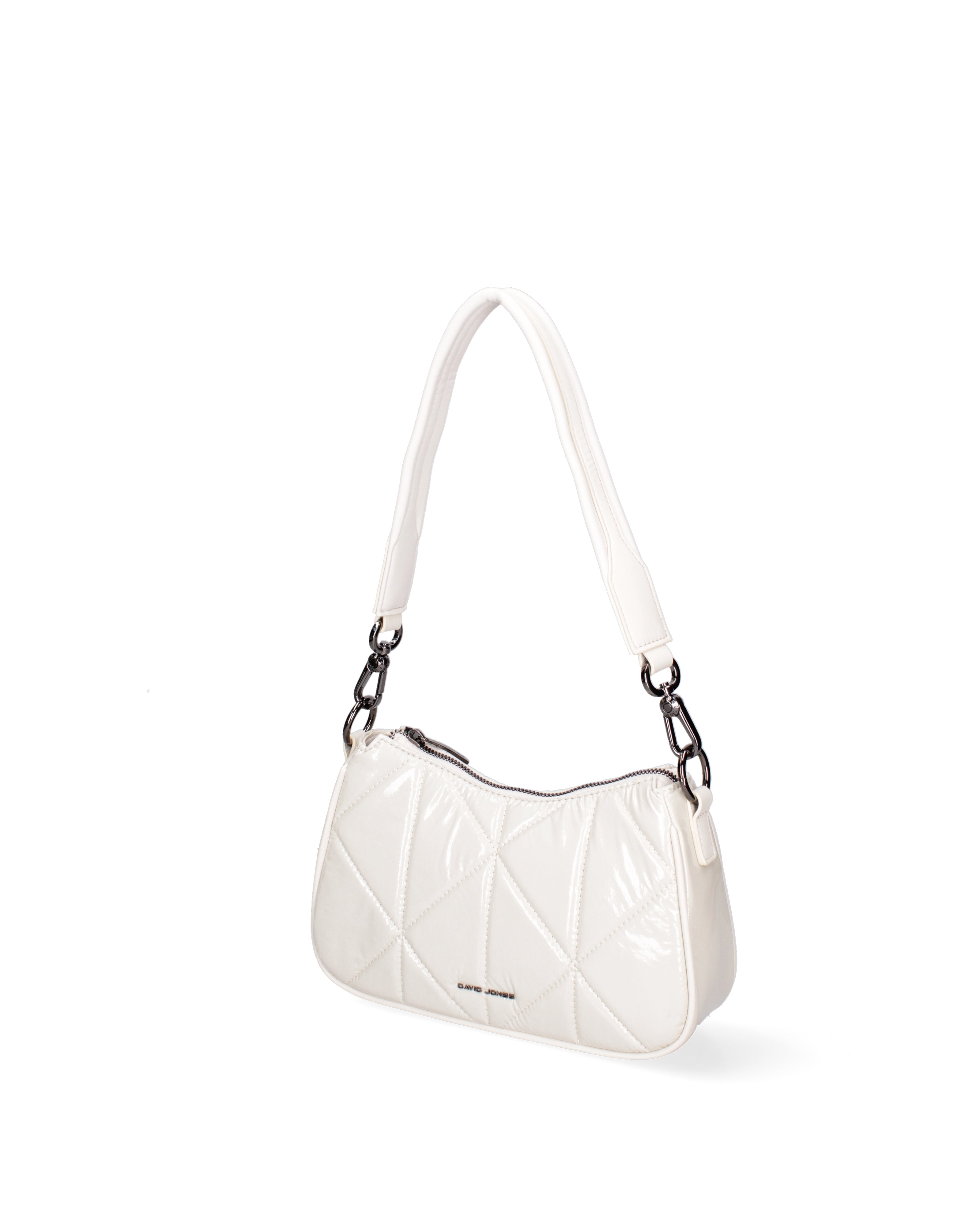 Borsa a spalla unisex Nylon e ecopelle F6716-2-IVORY David Jones