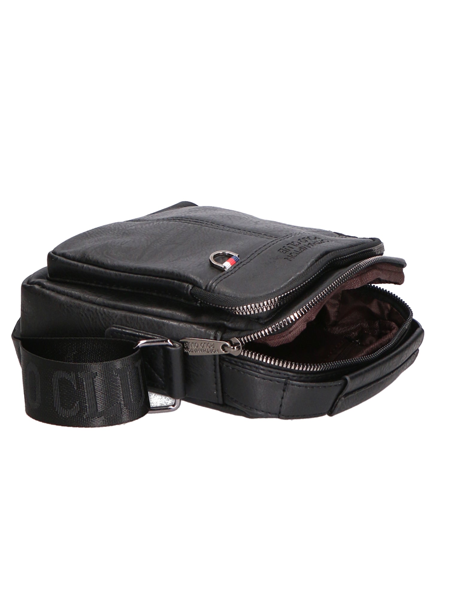 Borsa a tracolla uomo 100% pelle PU PCL3056-BLACK Northampton Polo Club