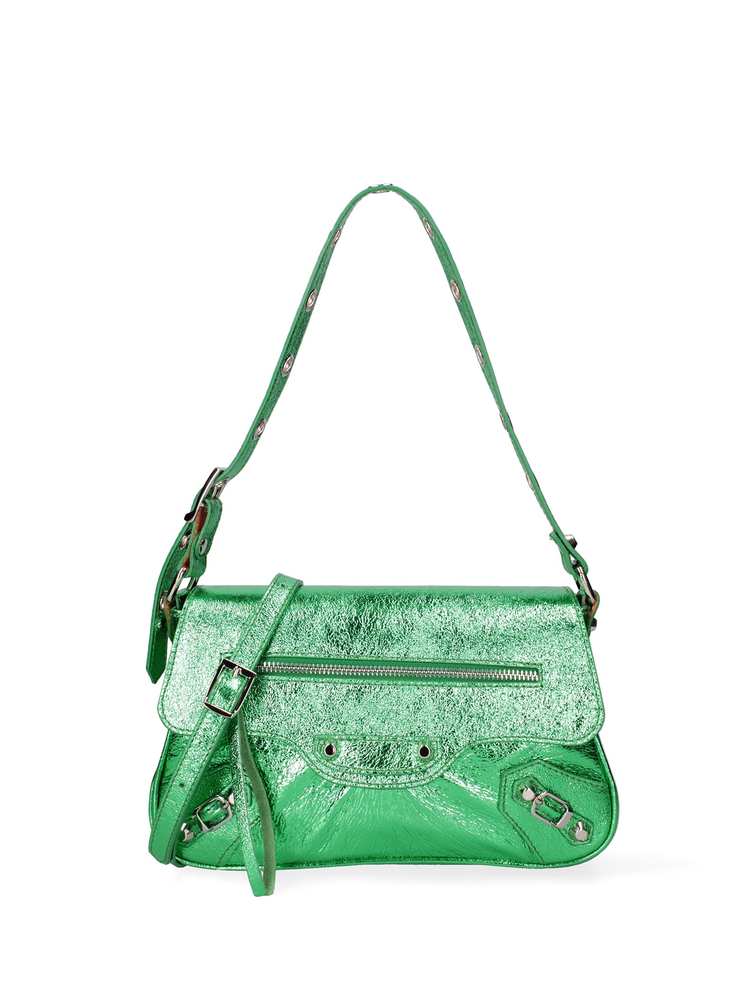 Borsa a spalla da donna Vera pelle 07234-L028 VERDE MEDIO Roberta Rossi
