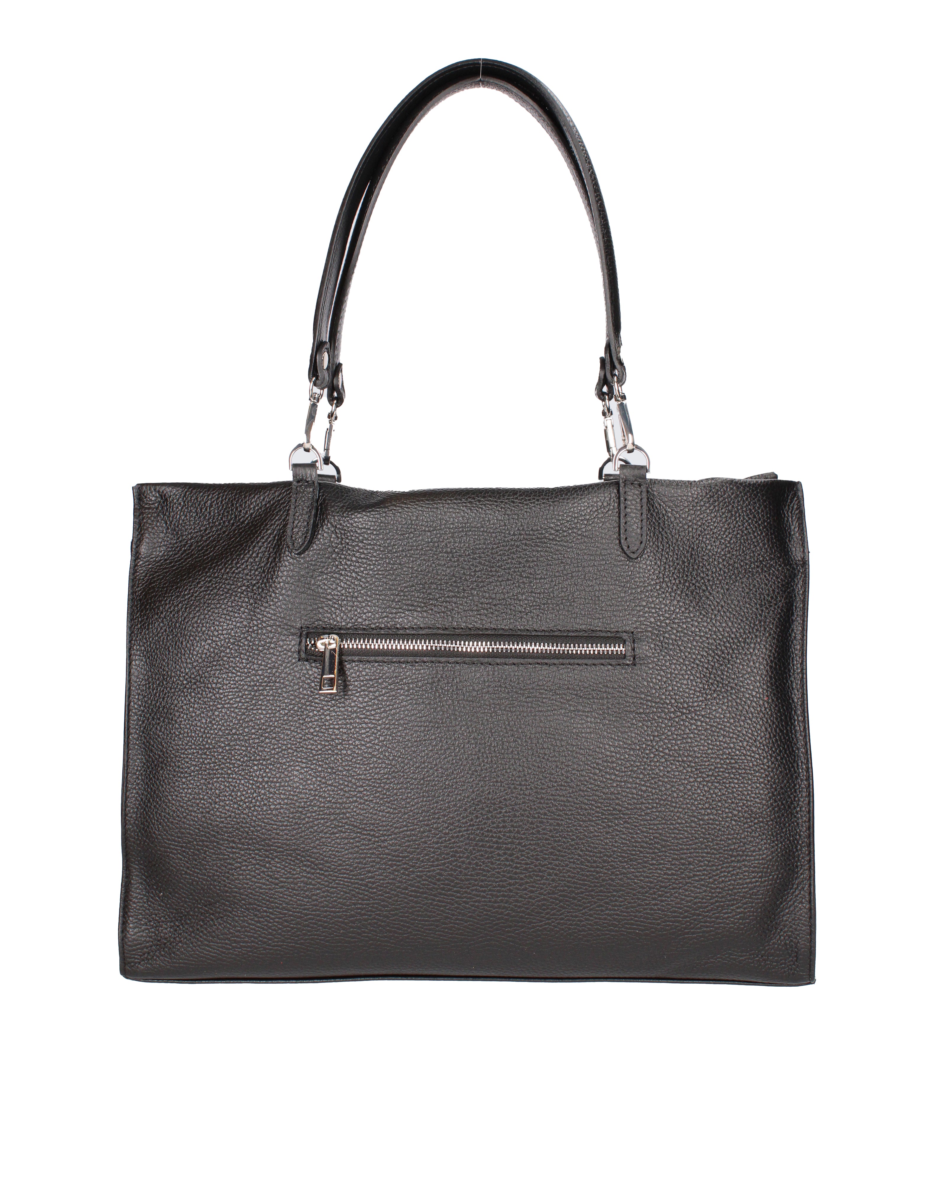 Borsa a mano da donna 100% vera pelle 07138-D28 NERO Roberta Rossi