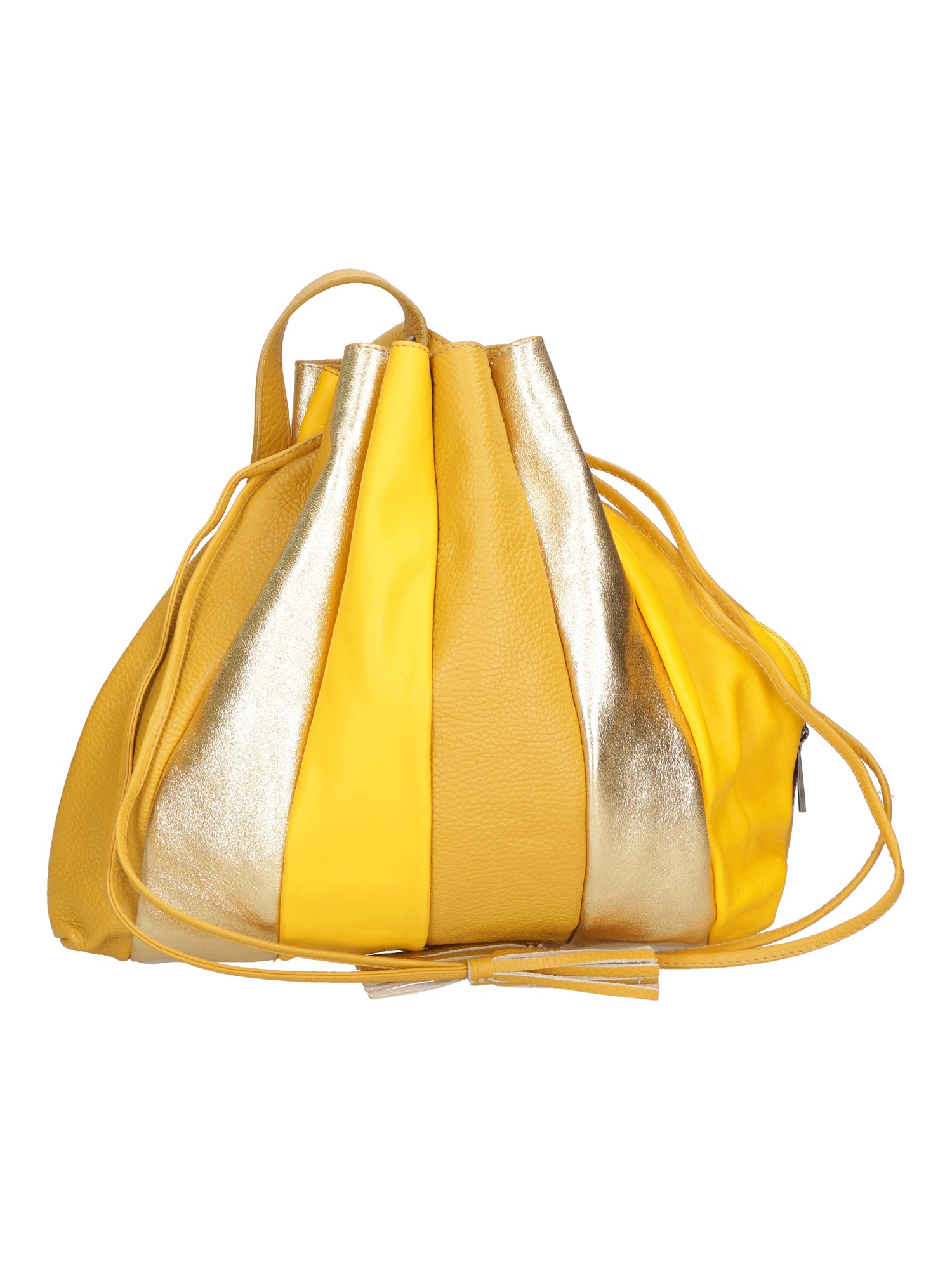 Nunzia Borsa a spalla da donna Vera pelle 576042-SENAPE Gave Lux