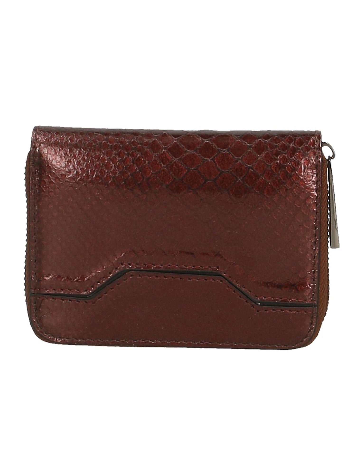 Nohemi Portafoglio donna vera pelle Zip 524072-T.MORO DARK BROWN Gave Lux