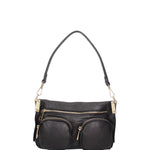 Borsa a spalla da donna Vera pelle 07147-D28 NERO Roberta Rossi