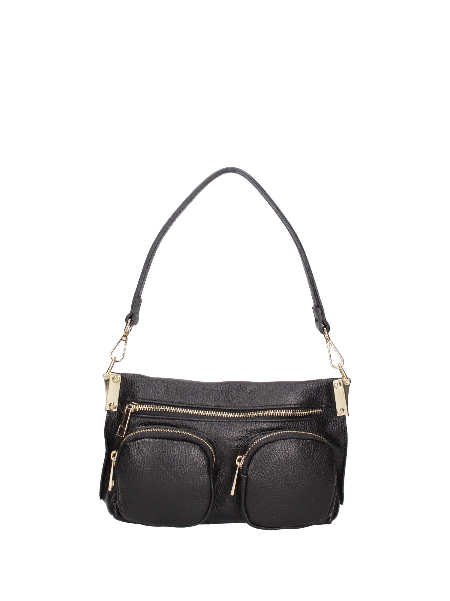 Borsa a spalla da donna Vera pelle 07147-D28 NERO Roberta Rossi