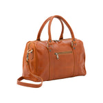 Borsa a bauletto da donna 100% pelle 5538-Cognac I Fratelli