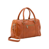 Borsa a bauletto da donna 100% pelle 5538-Cognac I Fratelli