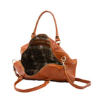Borsa a bauletto da donna 100% pelle 5538-Cognac I Fratelli
