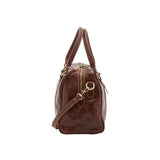 Borsa a bauletto da donna 100% pelle 5538-Marrone I Fratelli