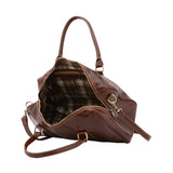 Borsa a bauletto da donna 100% pelle 5538-Marrone I Fratelli