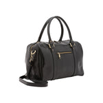 Borsa a bauletto da donna 100% pelle 5538-Nero I Fratelli