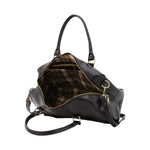 Borsa a bauletto da donna 100% pelle 5538-Nero I Fratelli