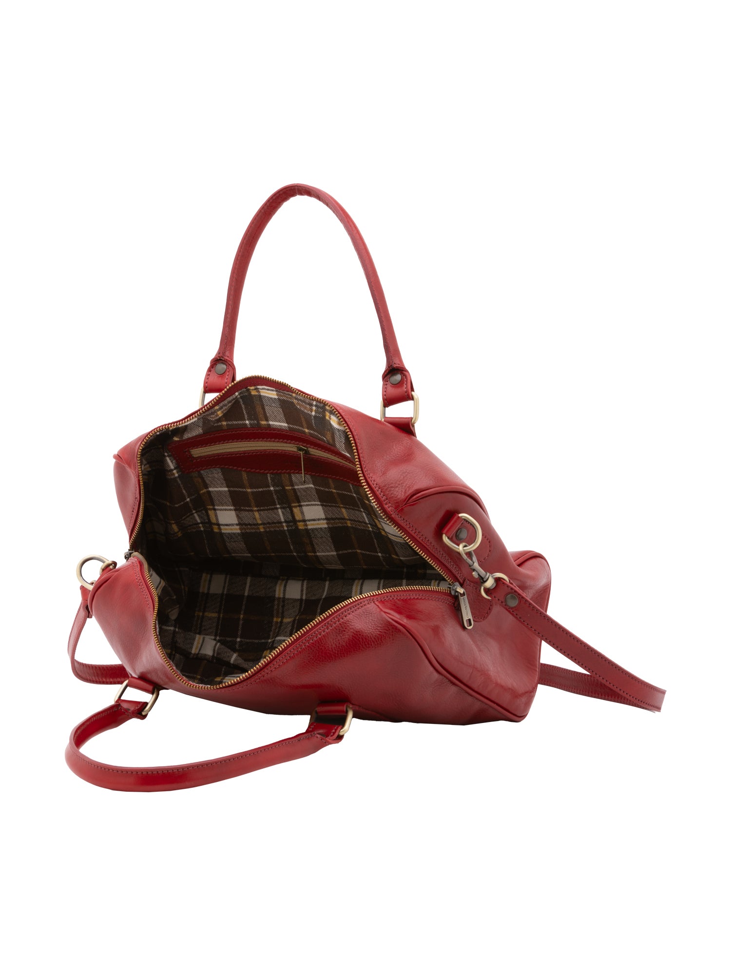 Borsa a bauletto da donna 100% pelle 5538-Rosso I Fratelli