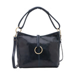 Borsa a spalla da donna 100% pelle 5541-Blu I Fratelli