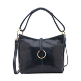 Borsa a spalla da donna 100% pelle 5541-Blu I Fratelli