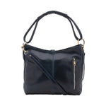 Borsa a spalla da donna 100% pelle 5541-Blu I Fratelli