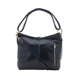 Borsa a spalla da donna 100% pelle 5541-Blu I Fratelli