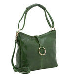 Borsa a spalla da donna 100% pelle 5541-Verde I Fratelli