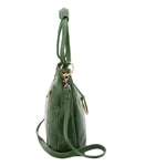 Borsa a spalla da donna 100% pelle 5541-Verde I Fratelli