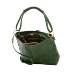 Borsa a spalla da donna 100% pelle 5541-Verde I Fratelli