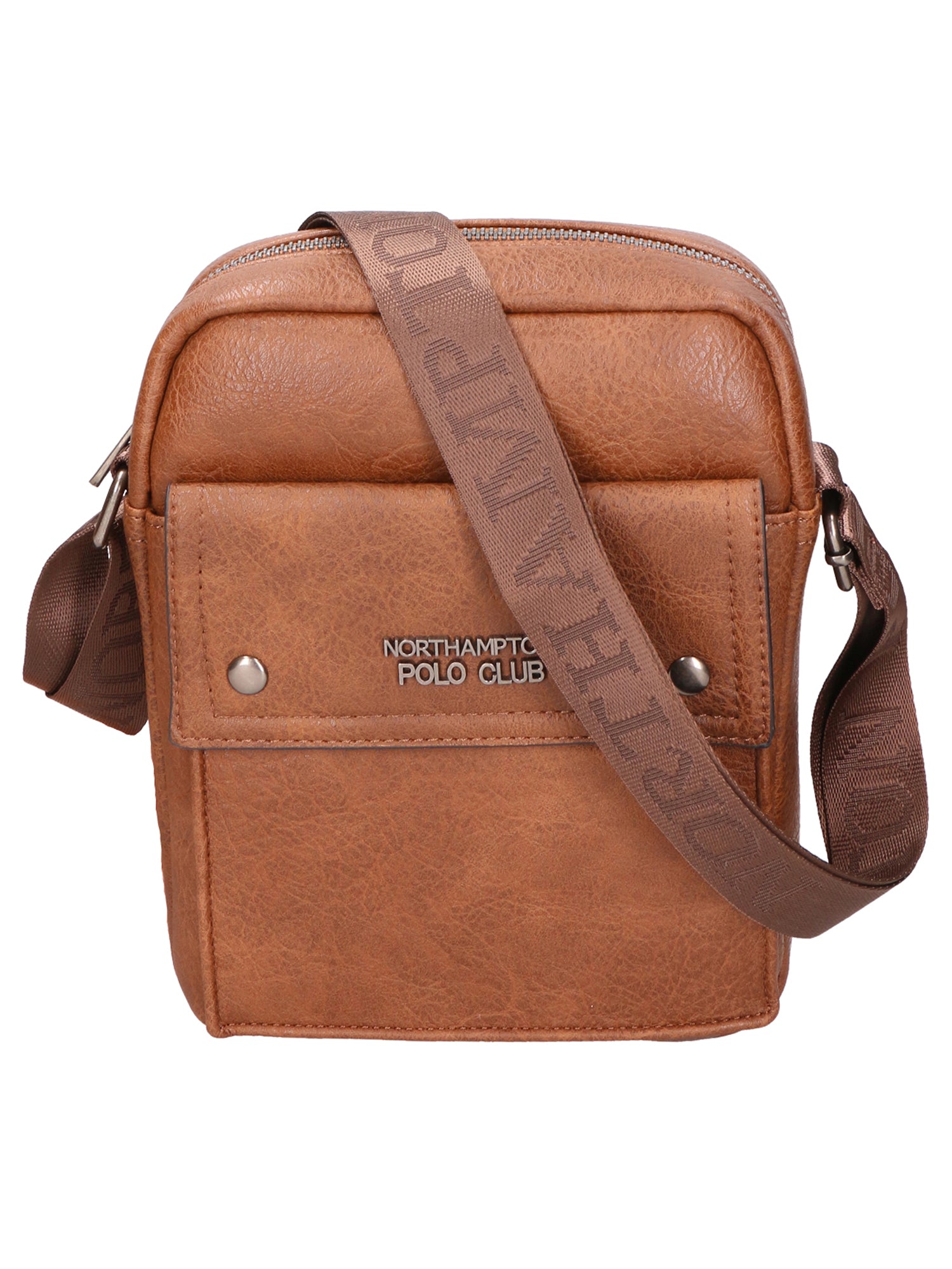 Borsa a tracolla uomo 100% PU Leather PCL3007-BROWN Northampton Polo Club